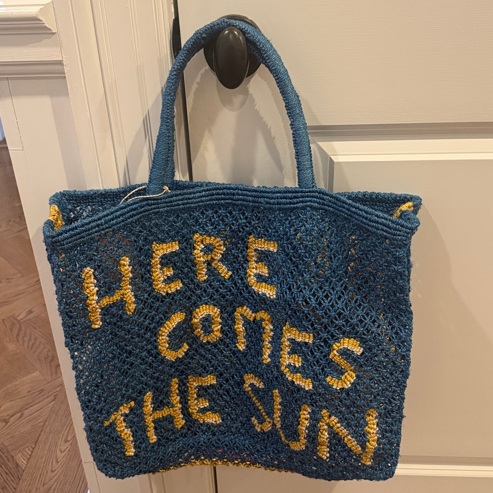 JACKSON Blue and Yellow Jute Bag